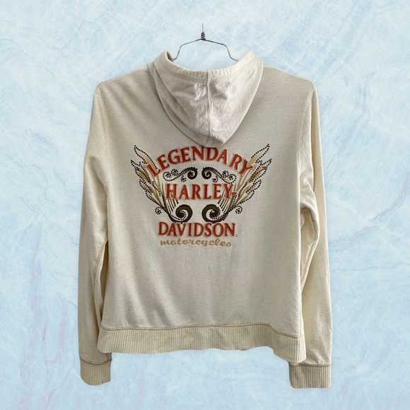 Harley-Davidson Zip Front Hooded Sweatshirt Jacket Size Large - Picture 9 of 10